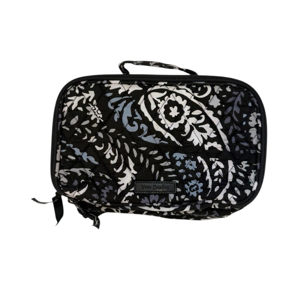 Vera Bradley Black White Paisley Cosmetic Travel Case Makeup Bag Vacation